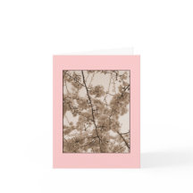 桜の色付いたブランクノートカード