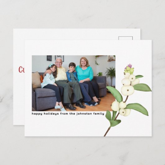 桜の花が咲くクリスマスカード - オーダーメイド写真 シーズンポストカード (正面/裏面)