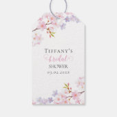 桜の花が咲く庭でのブライダルシャワー ギフトタグ (裏面)