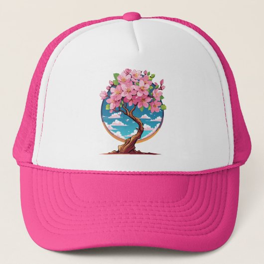 桜の花が咲く キャップ (正面)