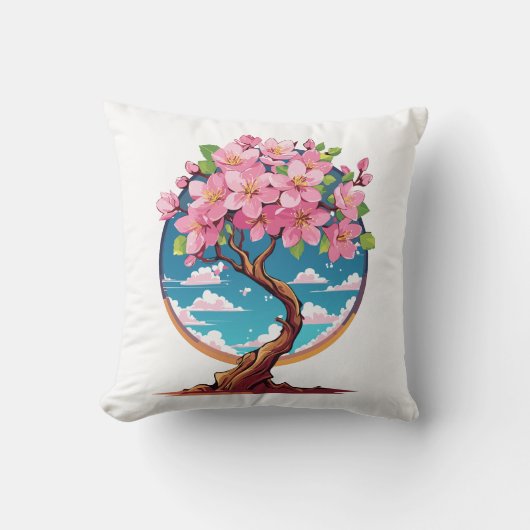 桜の花が咲く クッション (正面)