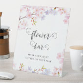 桜の花が咲く ブライダルシャワーの花のバー 台座サイン (インサイチュ)