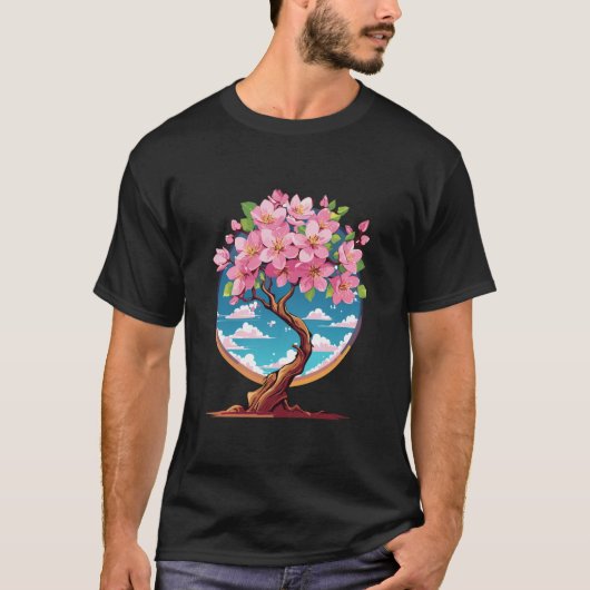 桜の花が咲く Tシャツ (正面)