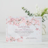 桜の花が彩るブライダルシャワーの招待状 招待状 (スタンド正面)