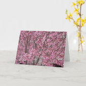 桜の花が舞い散る ピンク カード (黄色い花)