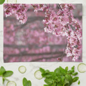 桜の花が舞い散る ピンク キッチンタオル (折り畳み)