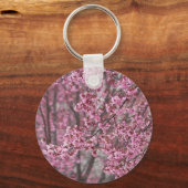桜の花が舞い散る ピンク キーホルダー (正面)