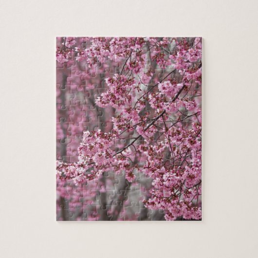 桜の花が舞い散る ピンク ジグソーパズル (縦)