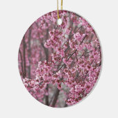桜の花が舞い散る ピンク セラミックオーナメント (左)