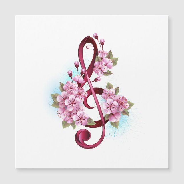 桜の花とト音記号の音符 (正面)
