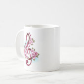 桜の花とト音記号の音符 コーヒーマグカップ (正面左)