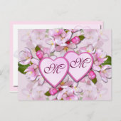 ～桜の花とハートのポストカード ポストカード (正面/裏面)
