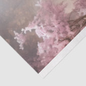 桜の花と白いドレスの女性 ポートレートアート 薄葉紙 (詳細)