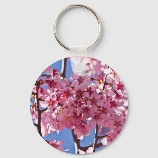 桜の花と赤い星 キーホルダー (正面)