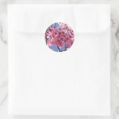 桜の花と赤い星 ラウンドシール (バッグ)