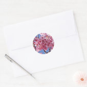 桜の花と赤い星 ラウンドシール (封筒)