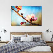 桜の花と青い空 キャンバスプリント (インサイチュ (寝室))