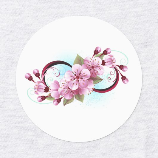 桜の花のインフィニティ ラベル (デザイン3)