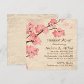 桜の花のウェディングシャワー招待状 招待状 (正面/裏面)