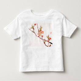 桜の花のカスタムネームベビーTシャツ トドラーTシャツ