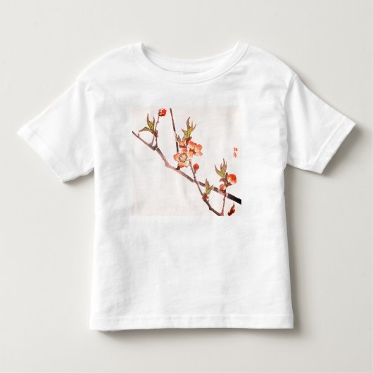 桜の花のカスタムネームベビーTシャツ トドラーTシャツ (正面)