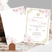 桜の花のシノワズリー中華結婚式 招待状