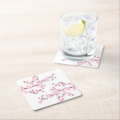 桜の花のピンクと白 スクエアペーパーコースター (インサイチュ)