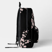 桜の花のピンクと黒のモノグラム プリントバックパック (左)