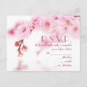 桜の花のピンクの中国風結婚式 インビテーションポストカード (正面)