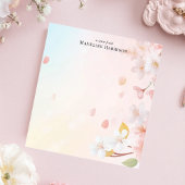 桜の花のピンクの名前入りメモ帳 ノートパッド