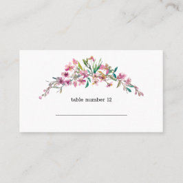 桜の花のピンクの結婚式エスコートカード プレイスカード