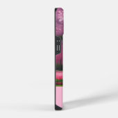 桜の花のピンクの雲とイニシャル iPhoneケース (右側面)