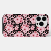 桜の花のフラワーパターンデザイン iPhoneケース (裏面横)