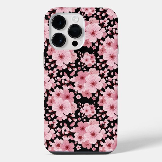 桜の花のフラワーパターンデザイン iPhoneケース (裏面)