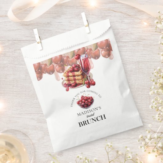 桜の花のブライダルシャワー - 名入れ フェイバーバッグ (クリップ留めされた状態)