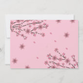 桜の花のボタニカル ブライダル シャワー 招待状 (裏面)