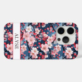桜の花のモノグラム入りデザイン Case-Mate iPhoneケース (裏面 (横))