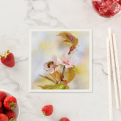 桜の花の上の蜂 スタンダードカクテルナプキン (インサイチュ)