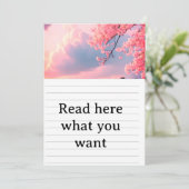 桜の花の下で永遠の愛を誓う－日本の春の結婚式招待状 招待状 (スタンド正面)