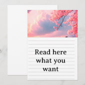 桜の花の下で永遠の愛を誓う－日本の春の結婚式招待状 招待状 (正面/裏面)