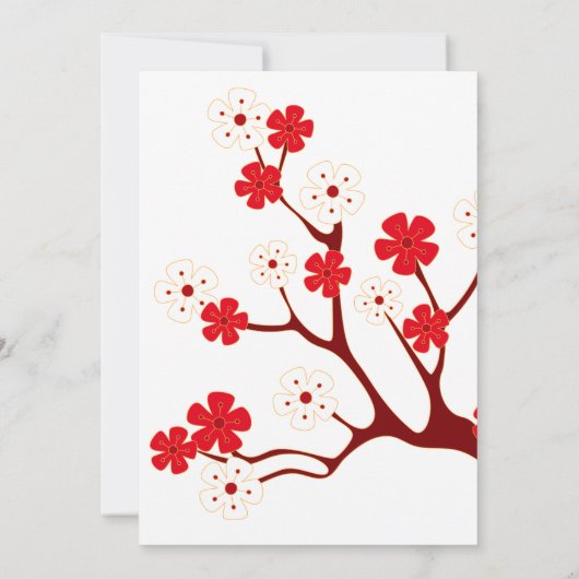 桜の花の中国新年パーティー 招待状 (裏面)