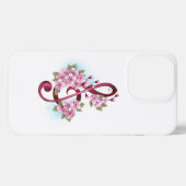 桜の花の付いた音楽のト音記号の音符 iPhoneケース (裏面横)