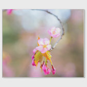 桜の花の先端にらせん ラッピングペーパー (フラット)