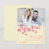 桜の花の写真招待状 セーブザデート (正面/裏面)