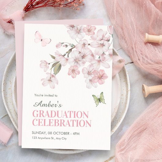 桜の花の卒業 招待状