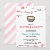 桜の花の味噌テーマ 招待状 (正面/裏面)