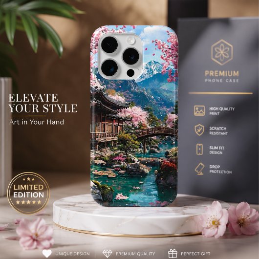 桜の花の和モダンゴールド ウェディング ケース