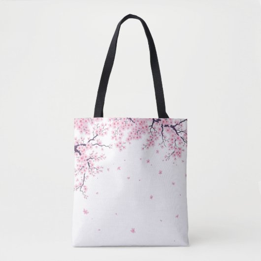 桜の花の和風アートトートバッグ トートバッグ (正面)