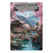 桜の花の和風ゴールド ウェディングケース ミニクリップボード (正面)