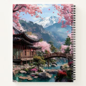 桜の花の和風ゴールド ウェディングペーパーアイテム ノートブック (裏面)